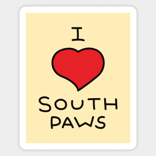 I Love South Paws - Leftorium Magnet